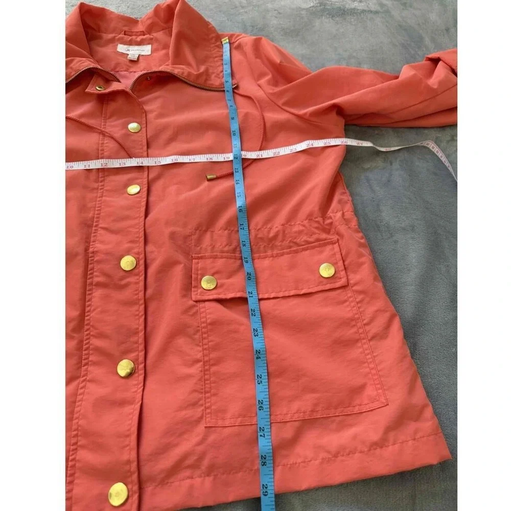 JM Collection Jacket‎ Womans XL Coral Snap Button Drawstring Waist Flap Pockets